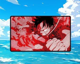 Straw Hat Captain Punch Playmat | One Piece TCG Card Game Mat | Stitched Edge