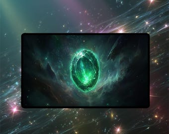 Mox Emerald MTG Playmat: Power Nine, TCG Gaming Mat with Zones