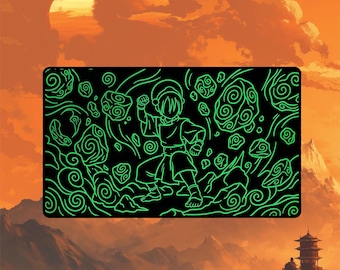 Neon Toph Playmat | Magic: The Gathering Playmat with MTG Zones & Stitched Edges