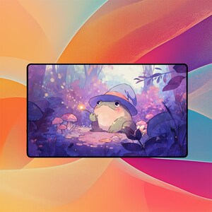 Frog Wizard Kawaii Playmat | TCG Playmat | No Zones Option | 24x14 | 32x16