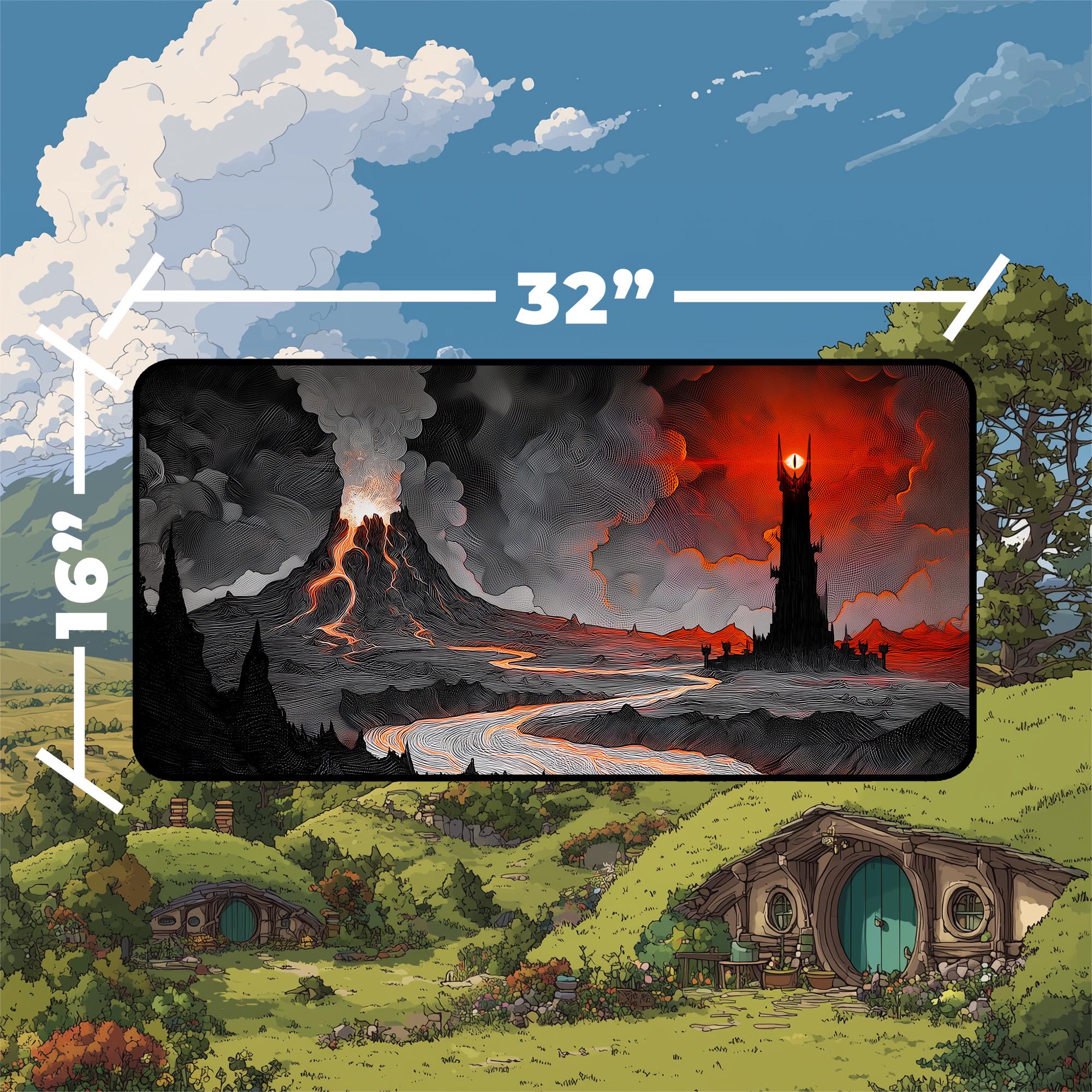 Mordor Playmat | Barad-dur and Mount Doom Engraving Art With MTG Zones ...