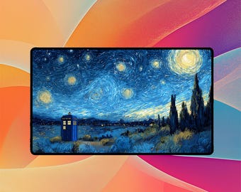 TARDIS Starry Night Playmat: Doctor Who Magic the Gathering Fan Art