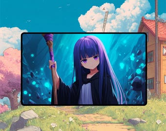 Tapete de juego de anime Young Fern: tapete Frieren TCG con zonas