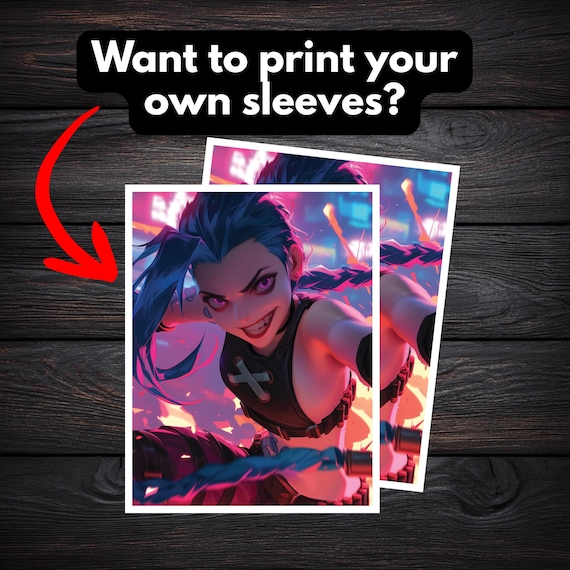 jinx card sleeves RIFTBOUND TCG: LEAGUE OF LEGENDS: SET 1 ORIGINS: JINX ART SLEEVES (100CT)