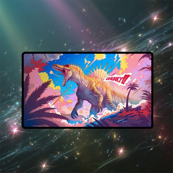 Tapete de juego grueso de Etali / Tapete de juego de Magic: The Gathering / Tapete de dinosaurio Conquistador Primigenio MTG con opción de zonas