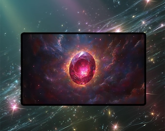 Mox Ruby MTG Playmat: Power Nine Fan Art - Optional Zones