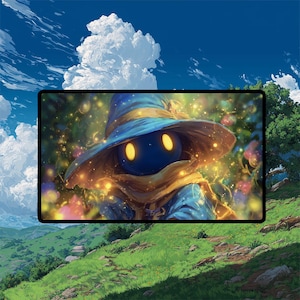 Vivi Ornitier Magic Burst Playmat | Fantasy Wizard with Enchanted Forest Vibes with Zones Option | 24x14 | 22x12 | 32x16 Sizes