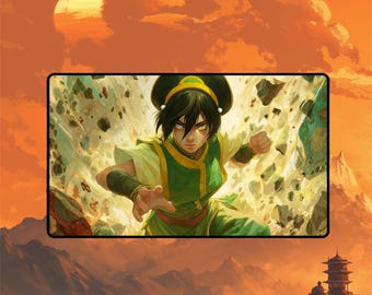 Toph Beifong Playmat | Magic the Gathering Playmat | Dynamic Earthbending Action With MTG Zones