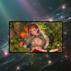 Worldly Tutor Playmat | Nature Magic MTG-Inspired TCG Mat | Verdant Druid Fantasy Art