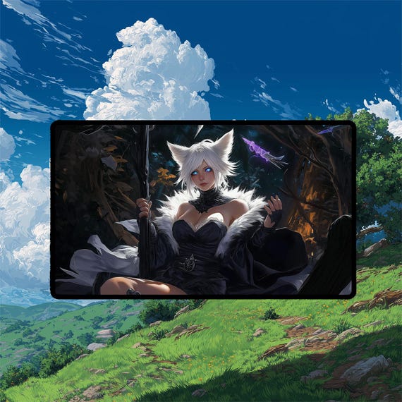 Y'shtola Night's Blessed TCG Playmat – Cat Warlock – Optional