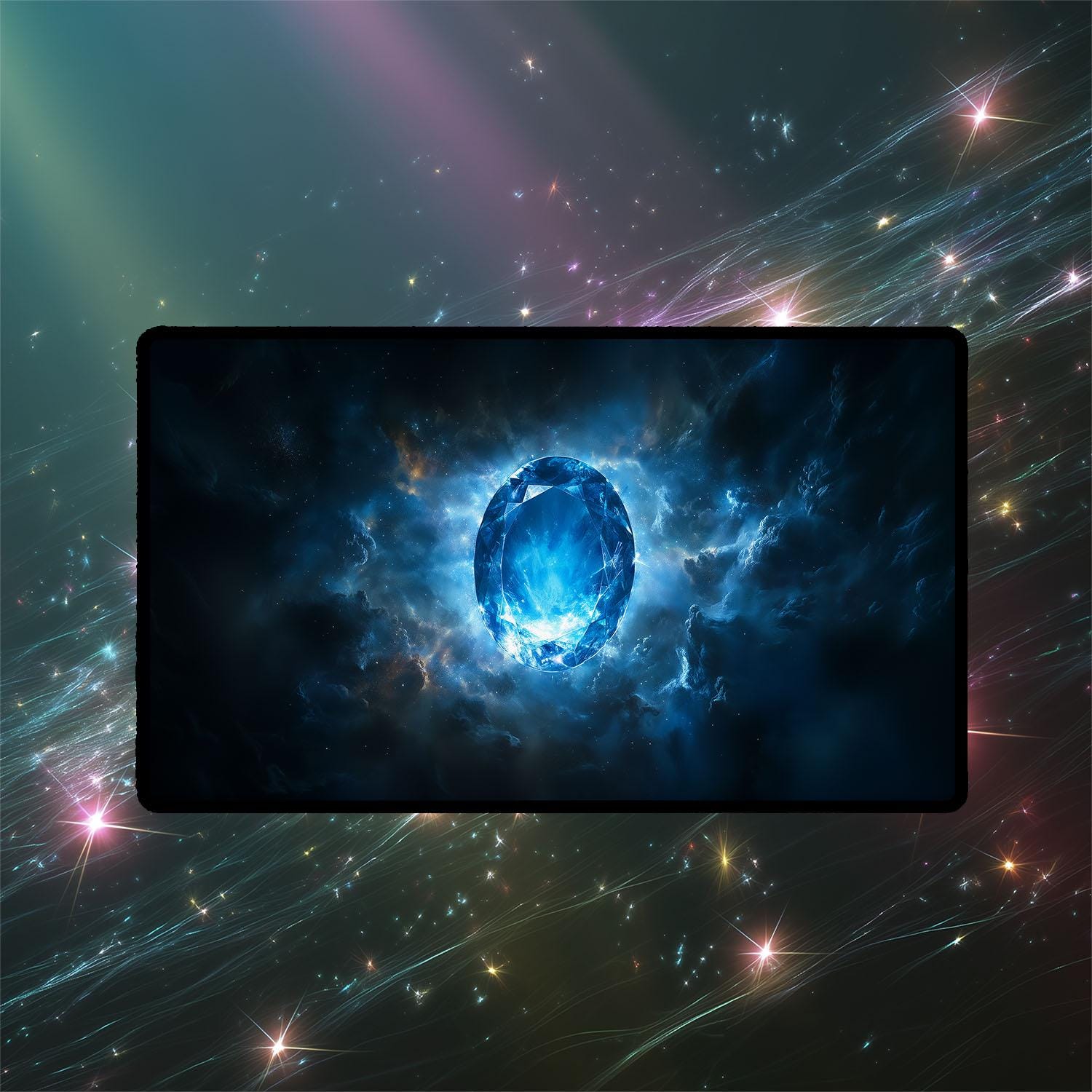 Mox Sapphire | Magic the Gathering Playmat | Power Nine Playmat with Zones Option