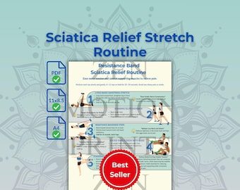 Resistance Band Sciatica Pain Relief | Printable Back Pain Guide & Nerve Pain Stretch Routine