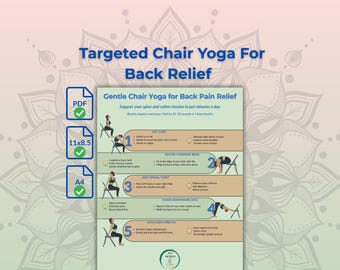 Chair Yoga Stretch Routine Printable, Chair Yoga for Seniors PDF, Gentle Seated Poses | Digital Download A4 US Letter