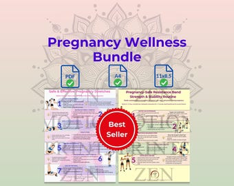 Pregnancy Wellness Bundle – Safe Prenatal Stretch & Strength Routine Printables | PDF Download | Trimester Friendly | Zen Motion Studio