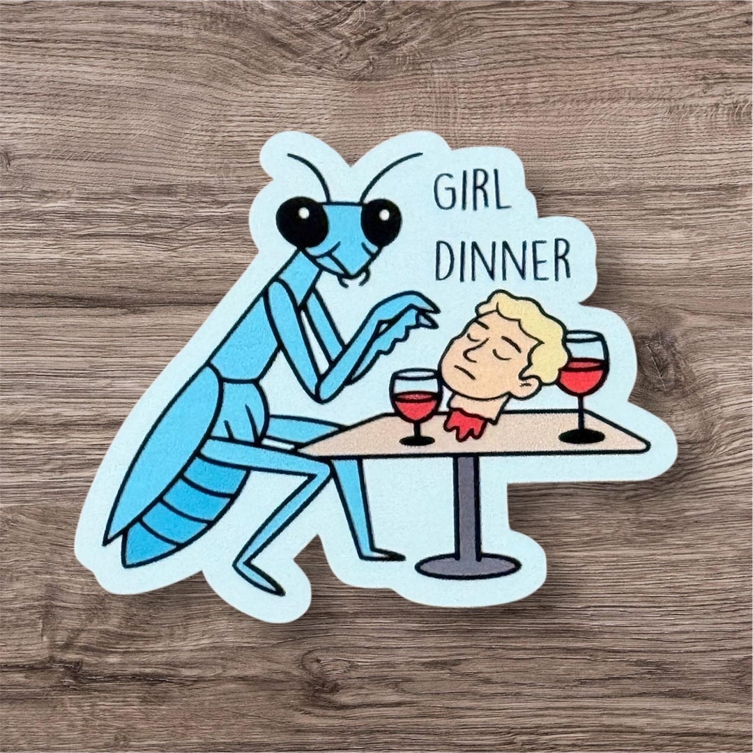 Girl Dinner Vinyl Sticker | Funny Waterproof Laptop Decal - Etsy