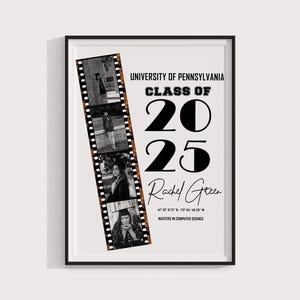 Modelo de colagem de fotos de formatura, placa de boas-vindas de formatura, exibição de pôster de festa de formatura, presente de formatura para idosos, turma de 2025