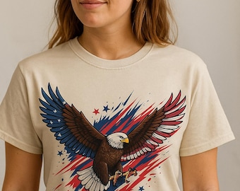 Águila estadounidense retro PNG: diseño de camiseta patriótica (descarga digital)