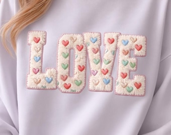 Amour rétro Saint-Valentin, faux fil Saint-Valentin png, loquet crochet coeur, sublimation coquette, fausse broderie Saint-Valentin, mignon Saint-Valentin png