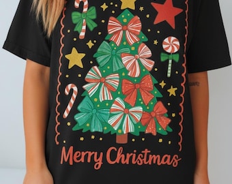 Coquette Christmas Tree PNG, Preppy Xmas Sublimation Design (Digital Download)