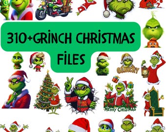 Grinch Christmas PNG Bundle, 310+ Files (Digital Download)