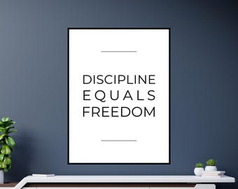 Citazione "Disciplina uguale libertà": arte murale motivazionale (download digitale)