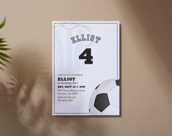 Soccer Birthday Invitation – Editable Sports Party Template | Printable Invite | Instant Download via Canva