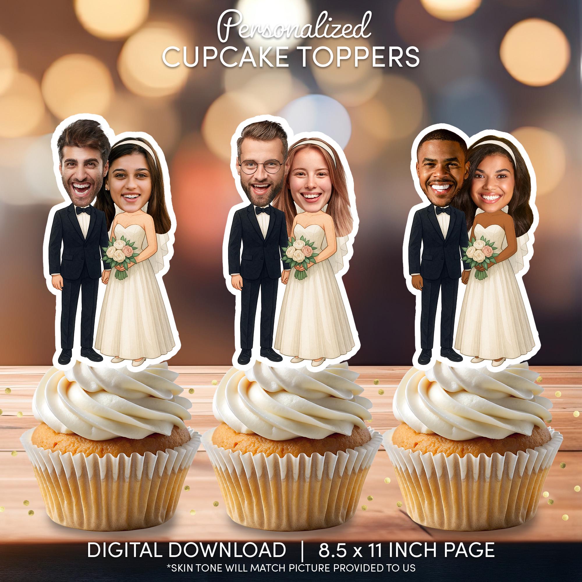 Bride and Groom Cupcake Topper Printable - Etsy, image size:2000x2000
