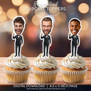 Personalized Face Cupcake Toppers | Custom Party Decorations (Digital Download)