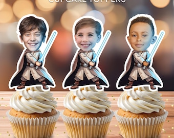 Galactic Hero Face Cupcake Toppers | Personalized Party Decor | Custom Cake Decorations | Digital Download File | Galactic Hero Birthday