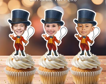 Personalized Circus Ringmaster Cupcake Toppers (Digital Download)