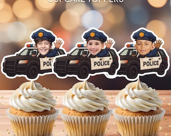 Personalisierte Polizist Cupcake Toppers | Custom Geburtstagsparty (Digitaler Download)