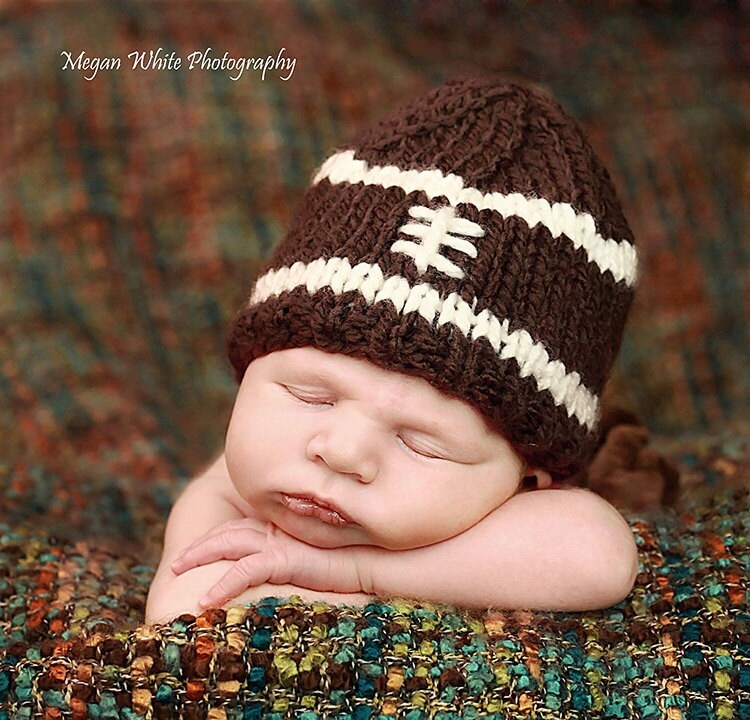 Knit Baby Football Hat Football Cap Knit Baby Hat Newborn Etsy