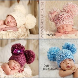 Double Pom Pom Baby Hat Baby Pom Pom 