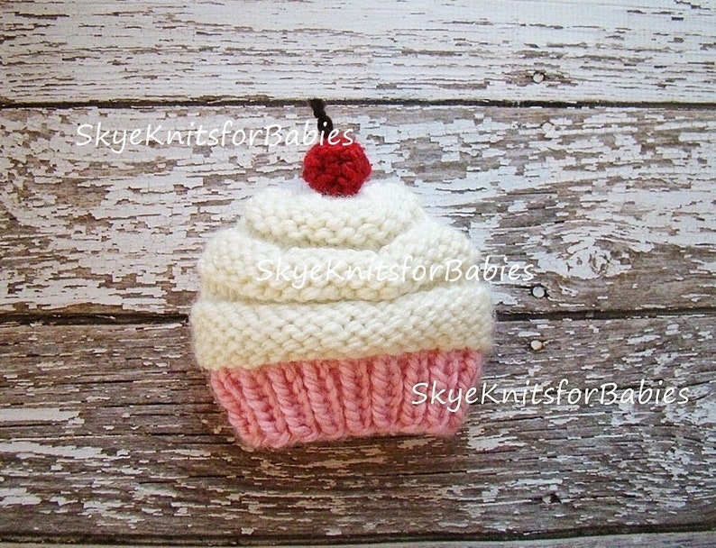 Knit Cupcake Hat Baby Cupcake Hat Cupcake Beanie Baby Girl Etsy