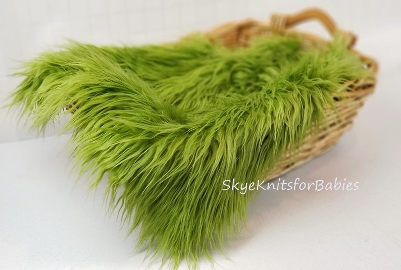 Olive Green Faux Fur Long Pile Faux Fur Fabric Prop Newborn Etsy