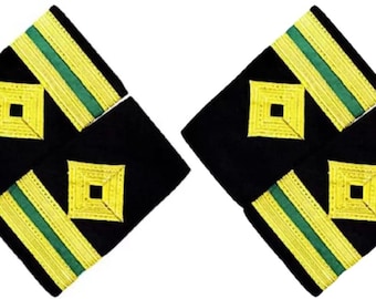 Merchant Navy Electro Technical Officer Rank | 2 Pair Soft Epaulettes | Uniform Accessory Washable 2 Strip Gold Shoulder Epaulette