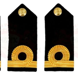 Merchant Navy Third Deck Officer, Pilot & Yacht Rank | 2 Pair Hard Epaulettes | Uniform Accessory Washable Round Gold Shoulder Epaulette