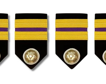 Merchant Navy Third Engineer Collar Badge 2 Pair | Uniform Accessory | Professional Emblem | Durable & Washable | Gold-Plated Epaulet Badge