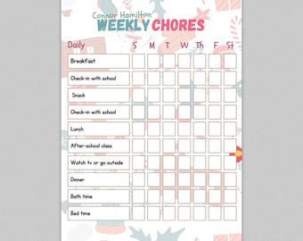 Chore Chart and Planner Bundle – Editable Canva Templates for Kids Daily, Weekly, and Monthly Planners – Instant Digital Download