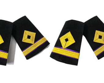 Merchant Navy Fourth Engineer Rank | 2 Pair Soft Epaulettes | Uniform Accessory Washable 1 Strip Gold Shoulder Epaulette