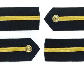 Merchant Navy Deck Cadet Rank 2 Pair | Hard Epaulettes | Uniform Accessory Washable Shoulder Epaulette
