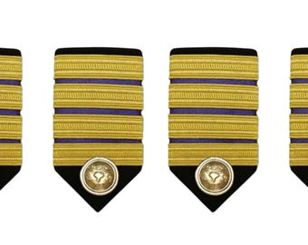 Merchant Navy Chief Engineer Collar Badge 2 Pair | Uniform Accessory | Professional Emblem | Durable & Washable | Gold-Plated Epaulet Badge