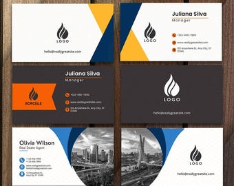 Professional Visiting Card - Pack of 3|  Editable Canva Templates | Personalized Contact Cards | Digital Download