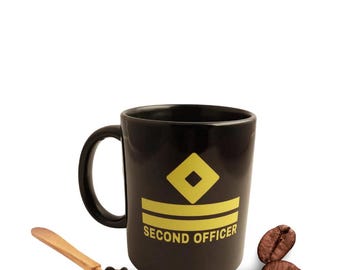 Merchant Navy Second Officer Ceramic Mug: Nautical Gift, 350ml