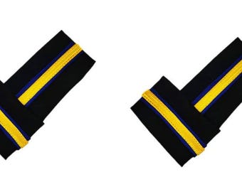 Merchant Navy Engine Cadet Rank | 2 Pair Soft Epaulettes | Uniform Accessory Washable Gold Shoulder Epaulette