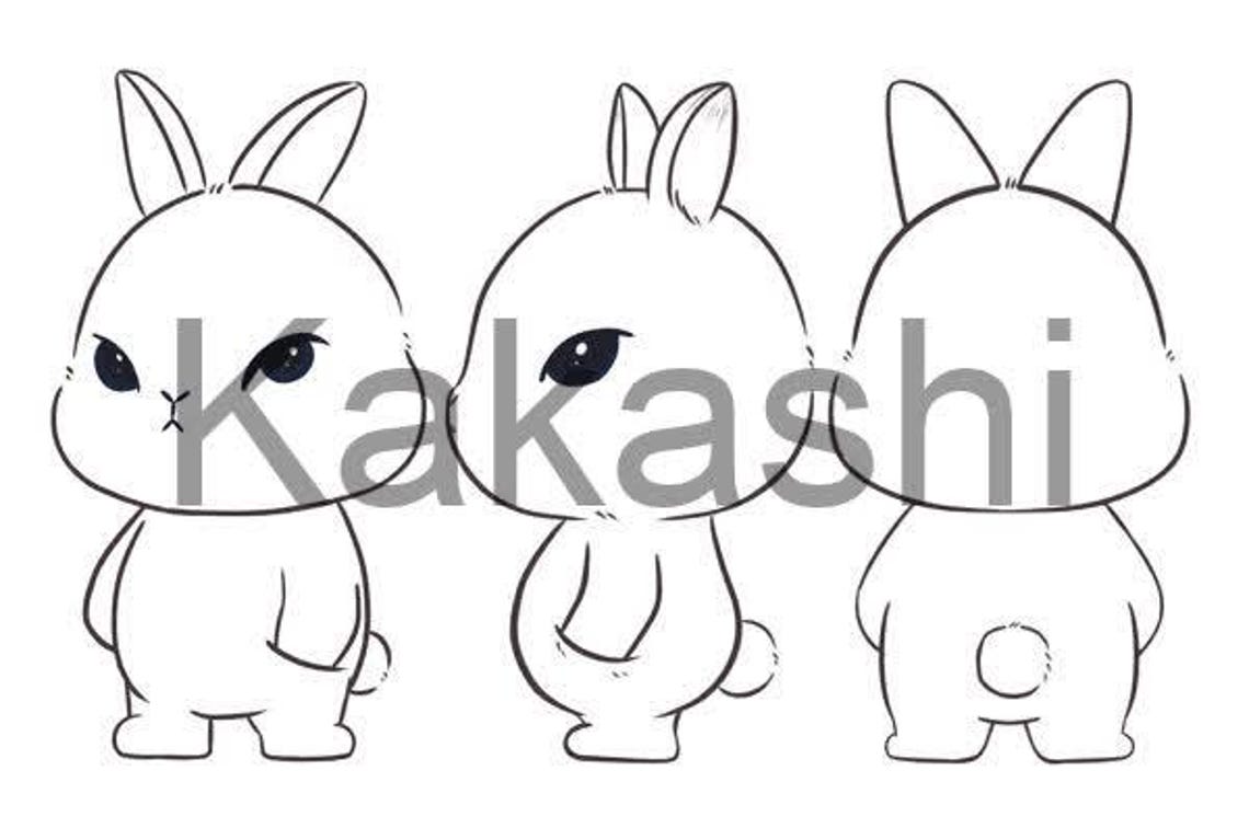 Kakashi the Rabbit – 3-view Digital Download | Cool Cartoon Bunny ...