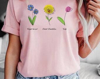 Polite FDT T-Shirt für Anti-MAGA Democrat, feminines Floral Doodle Design für eine subtile politische Botschaft