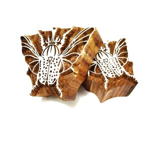 Insecto volador escarabajo Goliat, sello de xilografía, impresión textil india, fabricación de tarjetas, sellos de cerámica, regalo para amantes de la naturaleza
