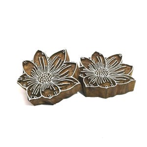 Magnolia en flor, sello de madera indio, diseños botánicos, impresión textil floral, fabricación de tarjetas, impresión en papel, sellos de cerámica