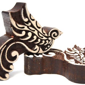 Pavo real, pájaro, sello de xilografía, 1 pieza, impresión textil india, fabricación de tarjetas, sello de cerámica, sellos de henna y mehindi, bloque de naturaleza